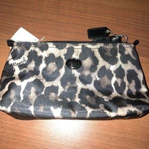 NWT Coach Leopard Print Cosmetic Bag!